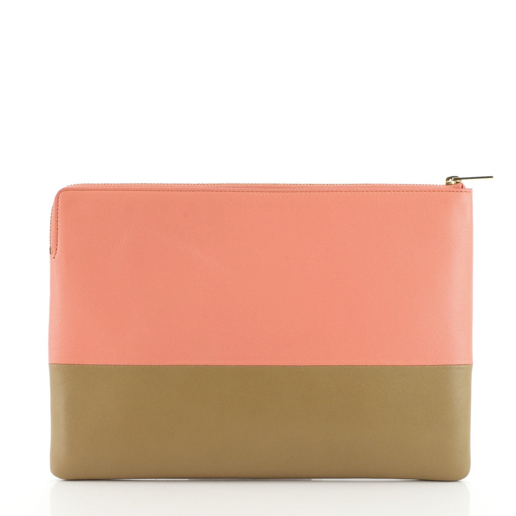 Bicolor Solo Clutch Leather