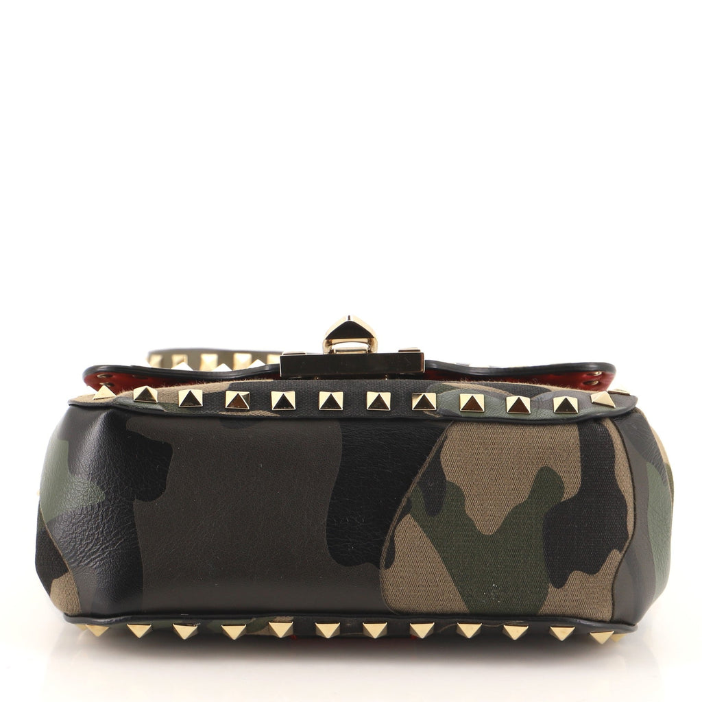 Rockstud Crossbody Bag Camo Leather and Canvas Mini