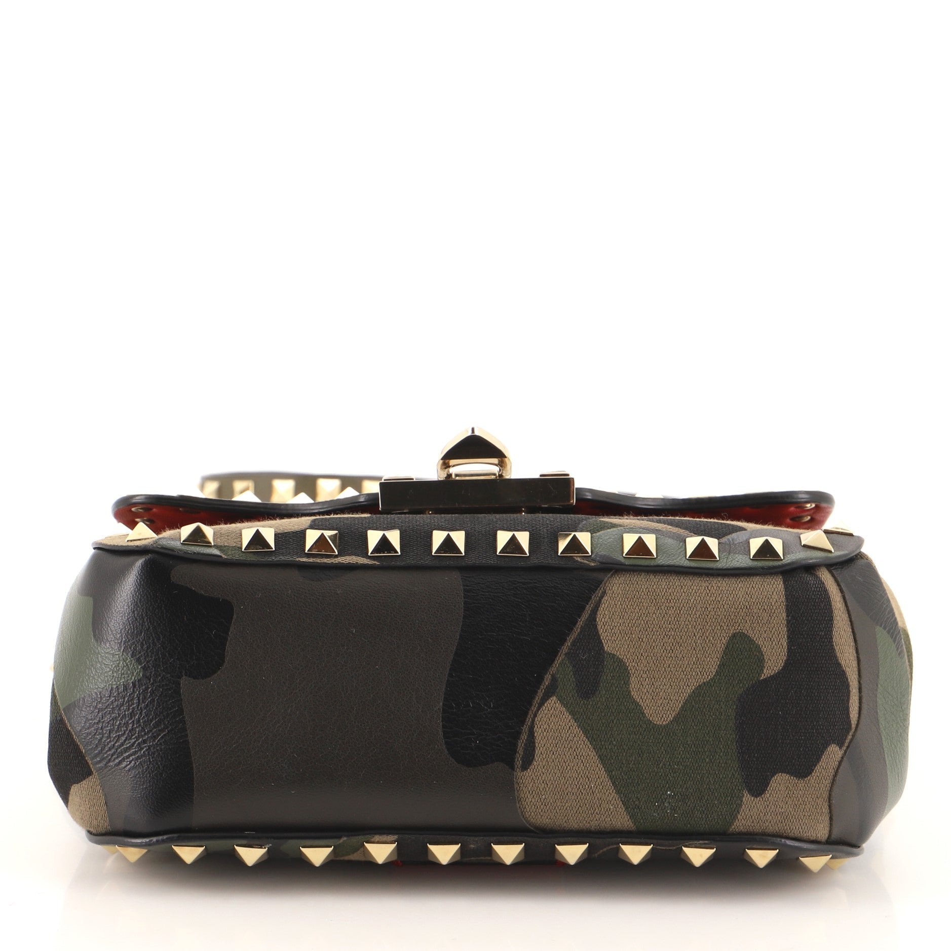 Rockstud Crossbody Bag Camo Leather and Canvas Mini