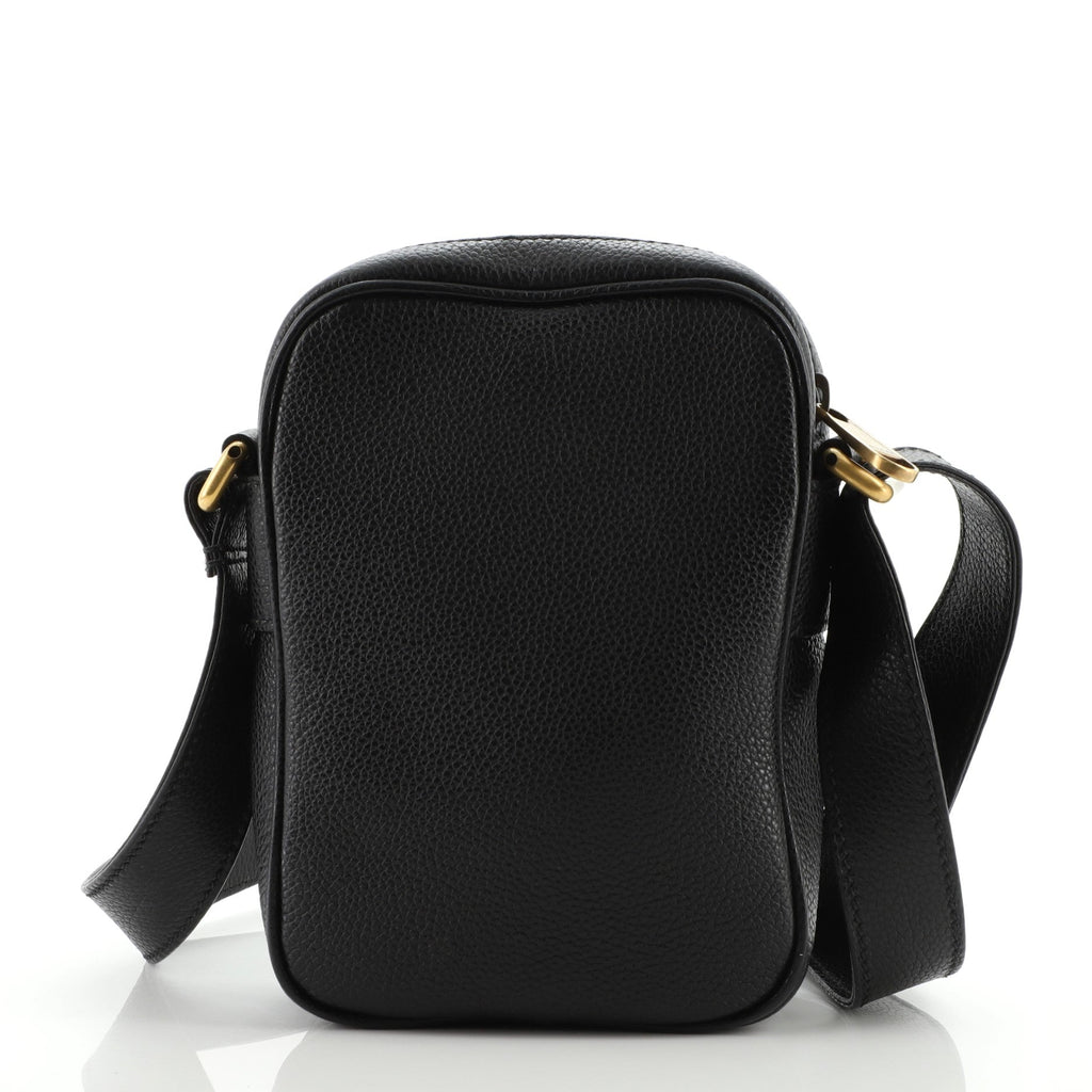Logo Zip Messenger Bag Printed Leather Mini