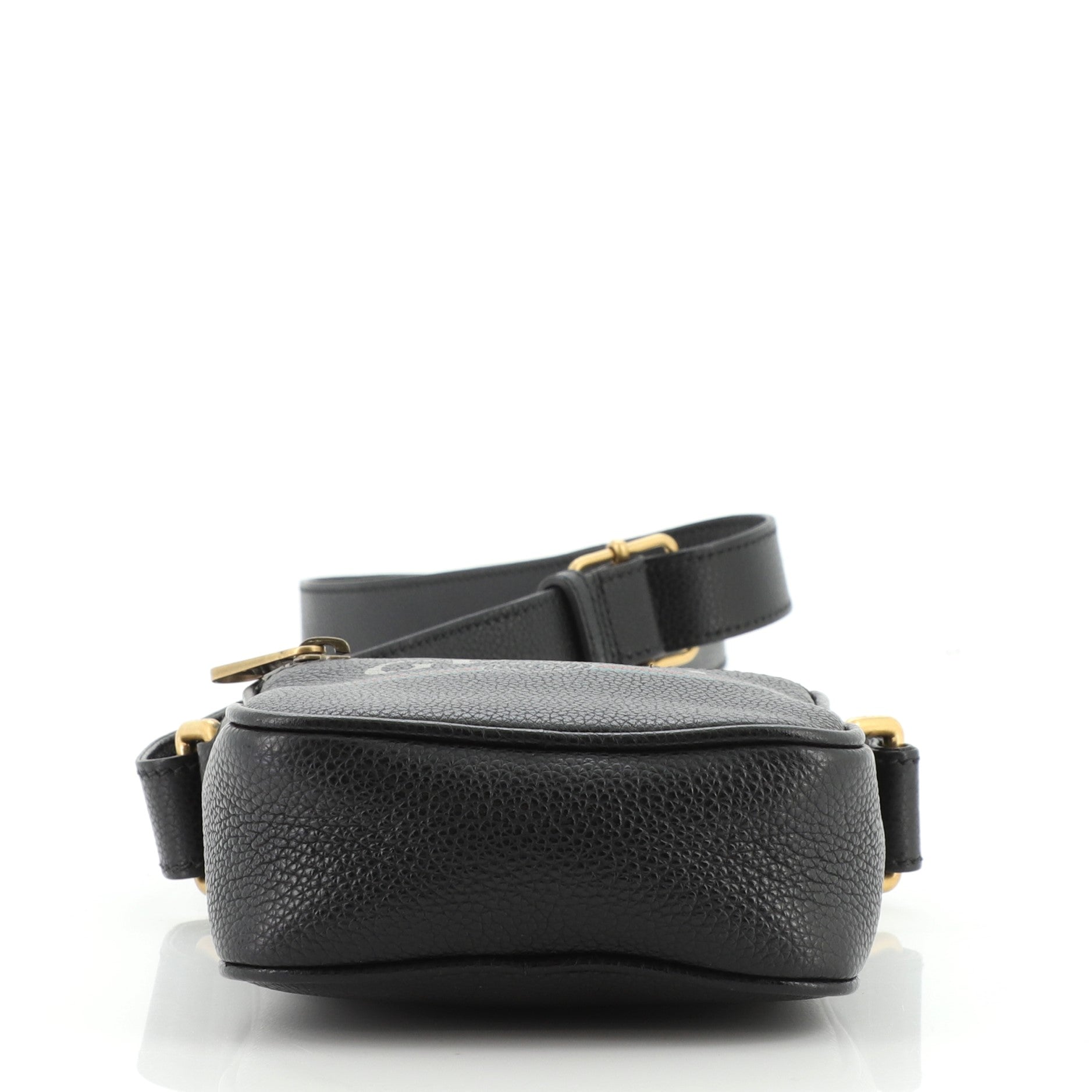 Logo Zip Messenger Bag Printed Leather Mini