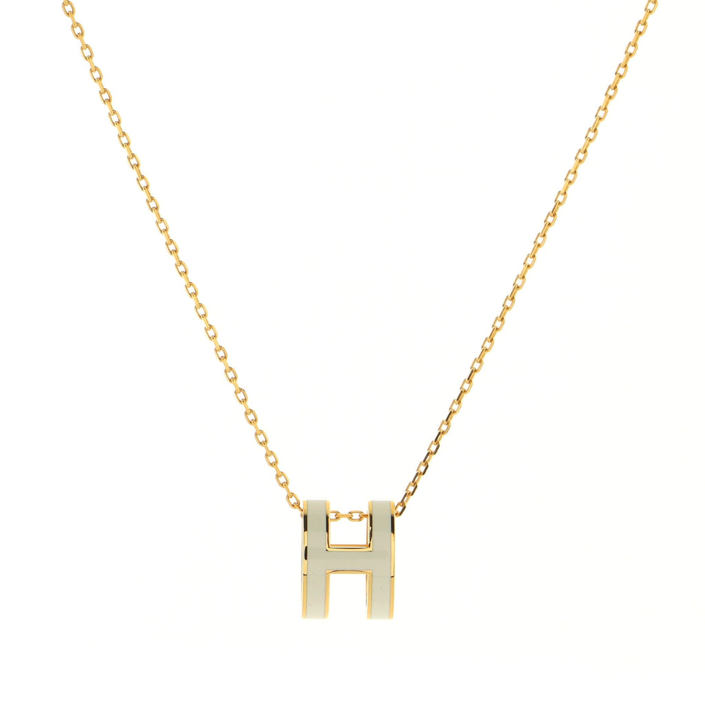 Pop H Pendant Chain Necklace Metal and Enamel