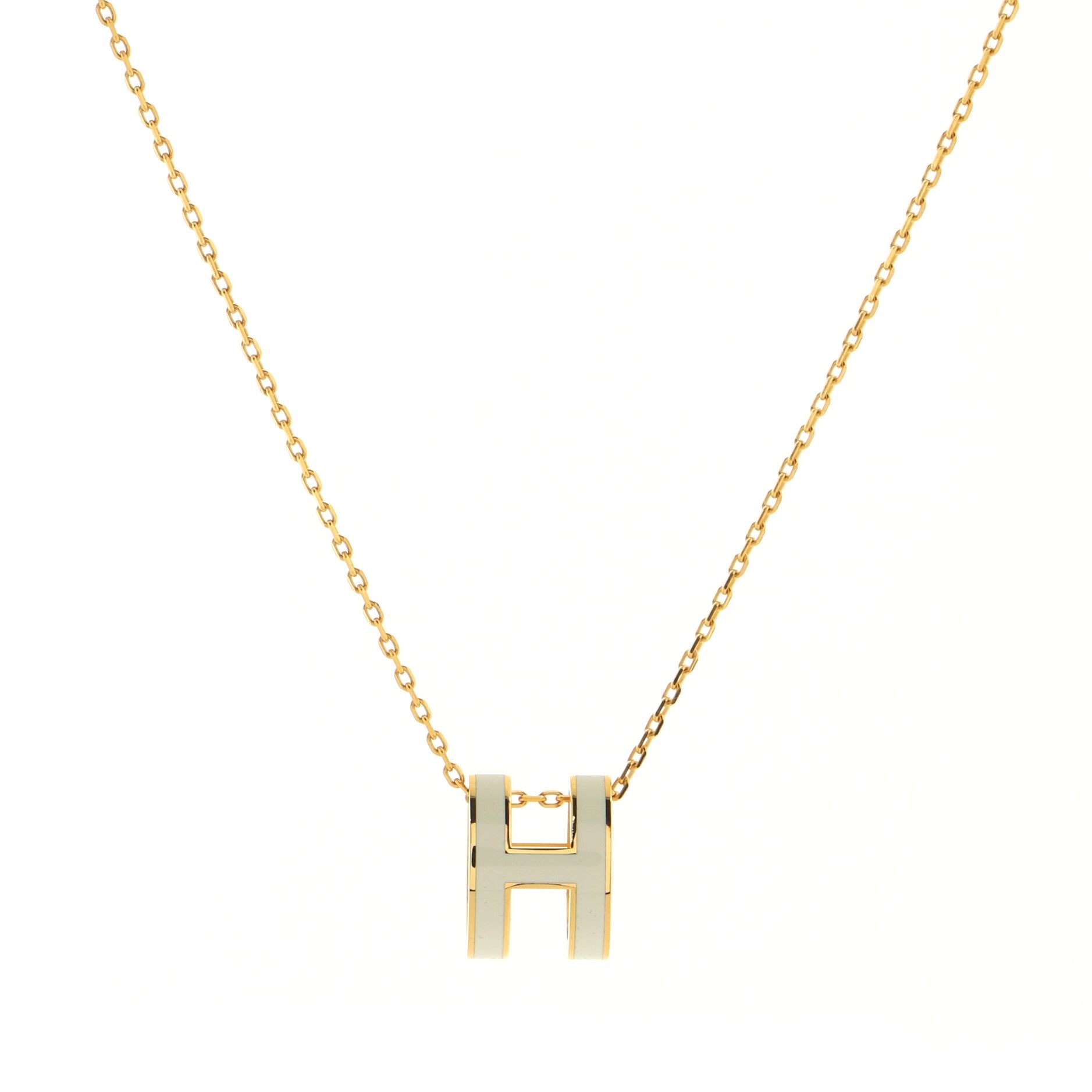 Pop H Pendant Chain Necklace Metal and Enamel