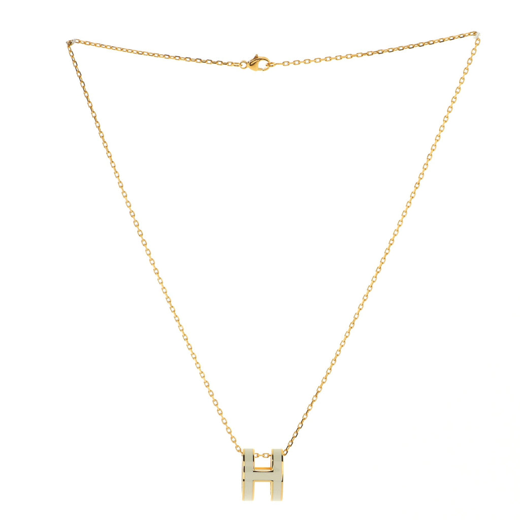 Pop H Pendant Chain Necklace Metal and Enamel