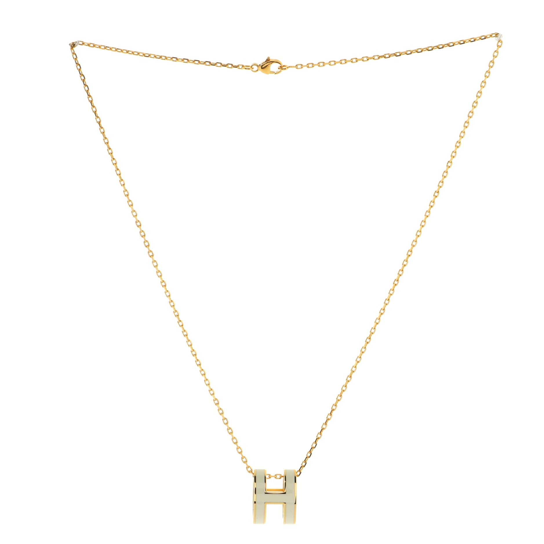 Pop H Pendant Chain Necklace Metal and Enamel