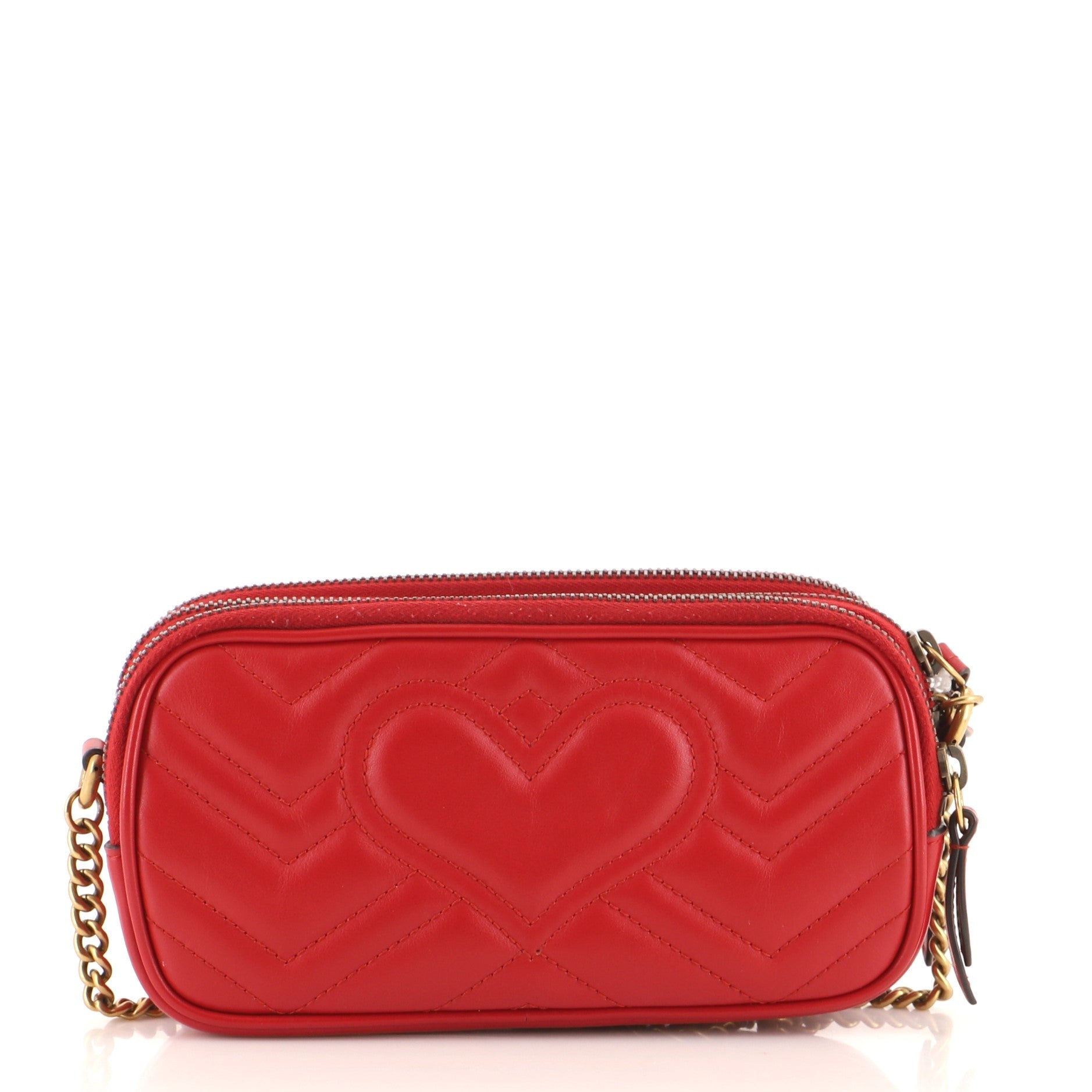 GG Marmont Triple Zip Chain Bag Matelasse Leather Mini