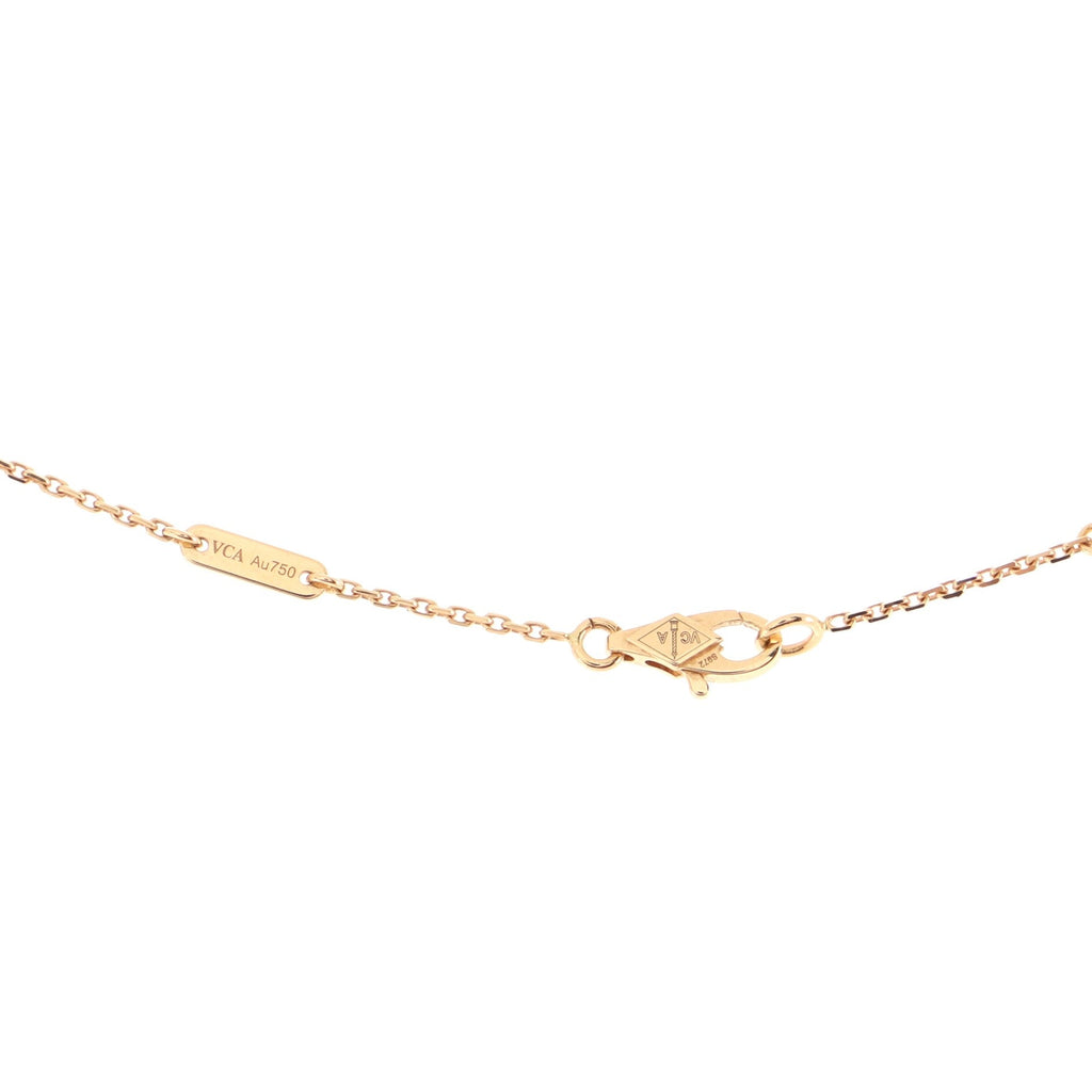 Sweet Alhambra Pendant Necklace 18K Rose Gold and Carnelian