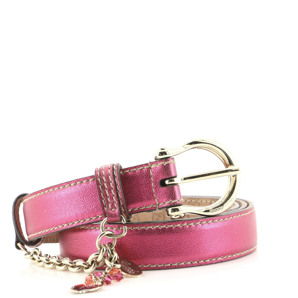 Charm Chain Belt Leather Thin 85
