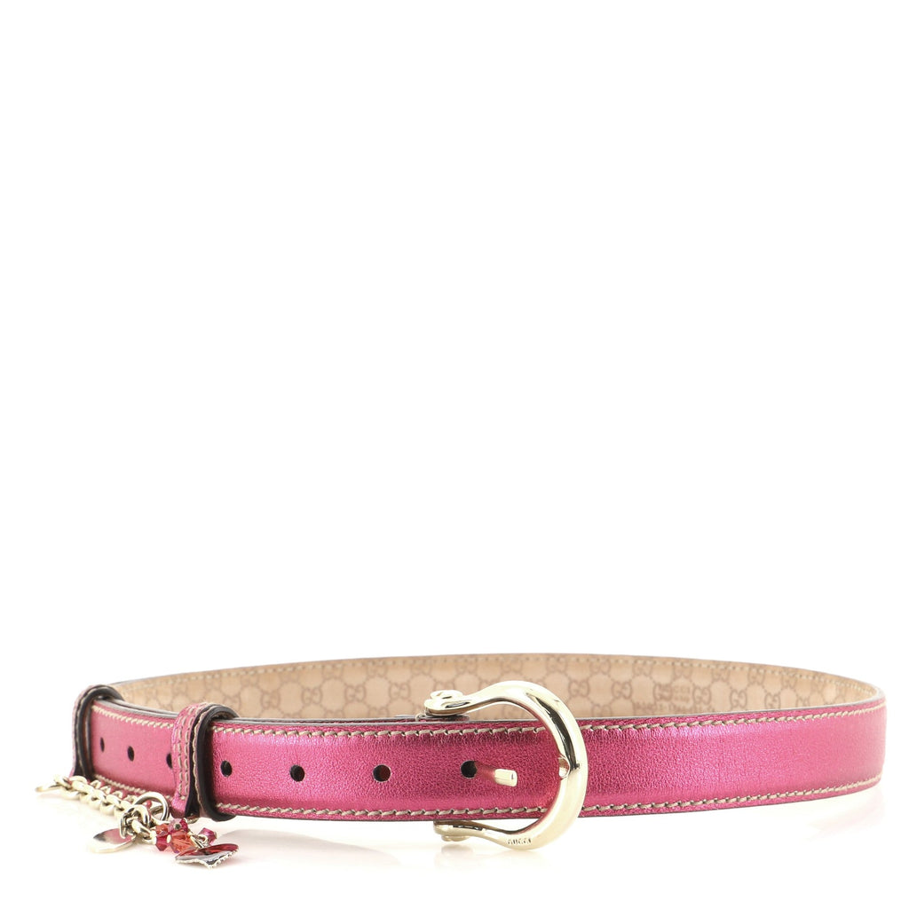 Charm Chain Belt Leather Thin 85