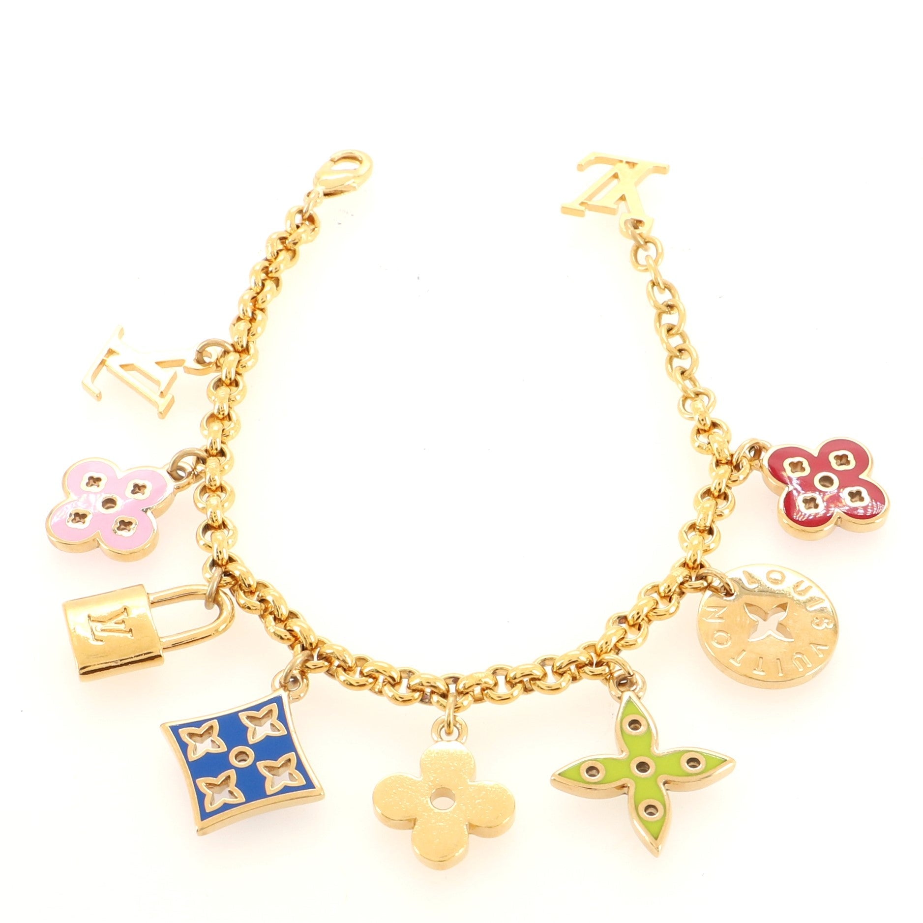 Looping Charm Bracelet Metal with Enamel