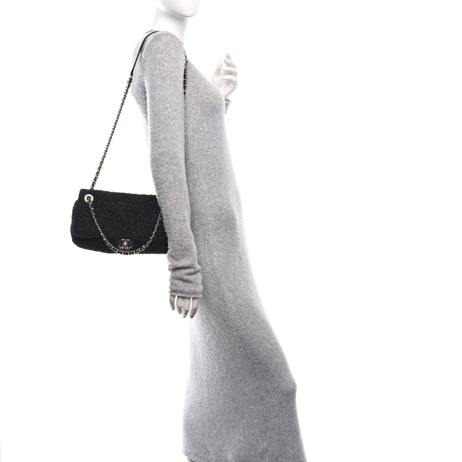 Lurex Knit Medium Pluto Glitter Flap Black