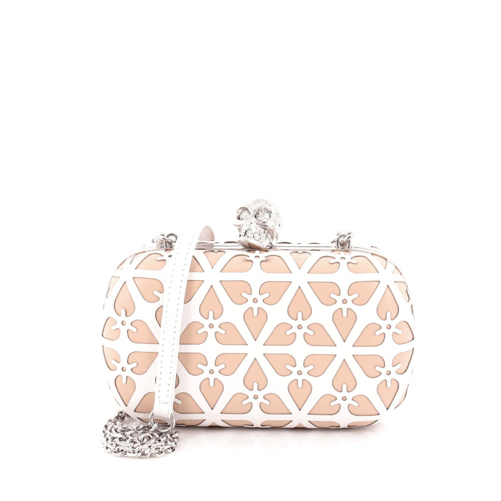 Skull Box Clutch Laser Cut Leather Small