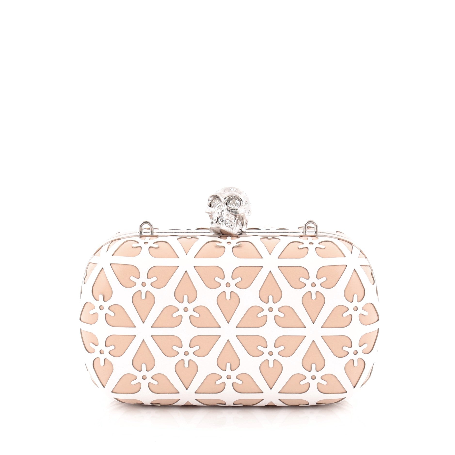 Skull Box Clutch Laser Cut Leather Small