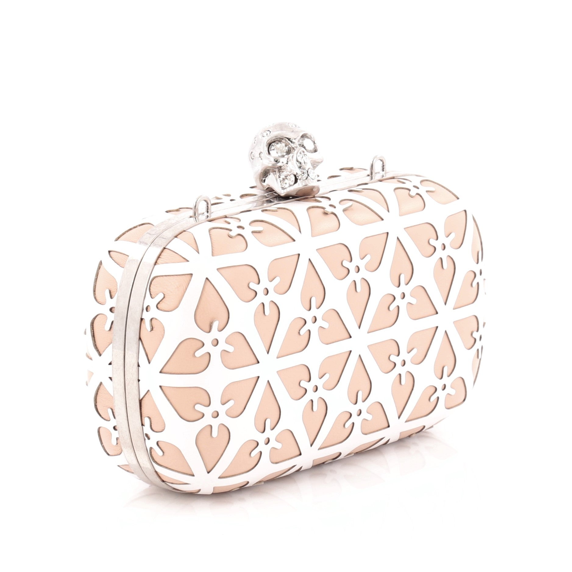 Skull Box Clutch Laser Cut Leather Small