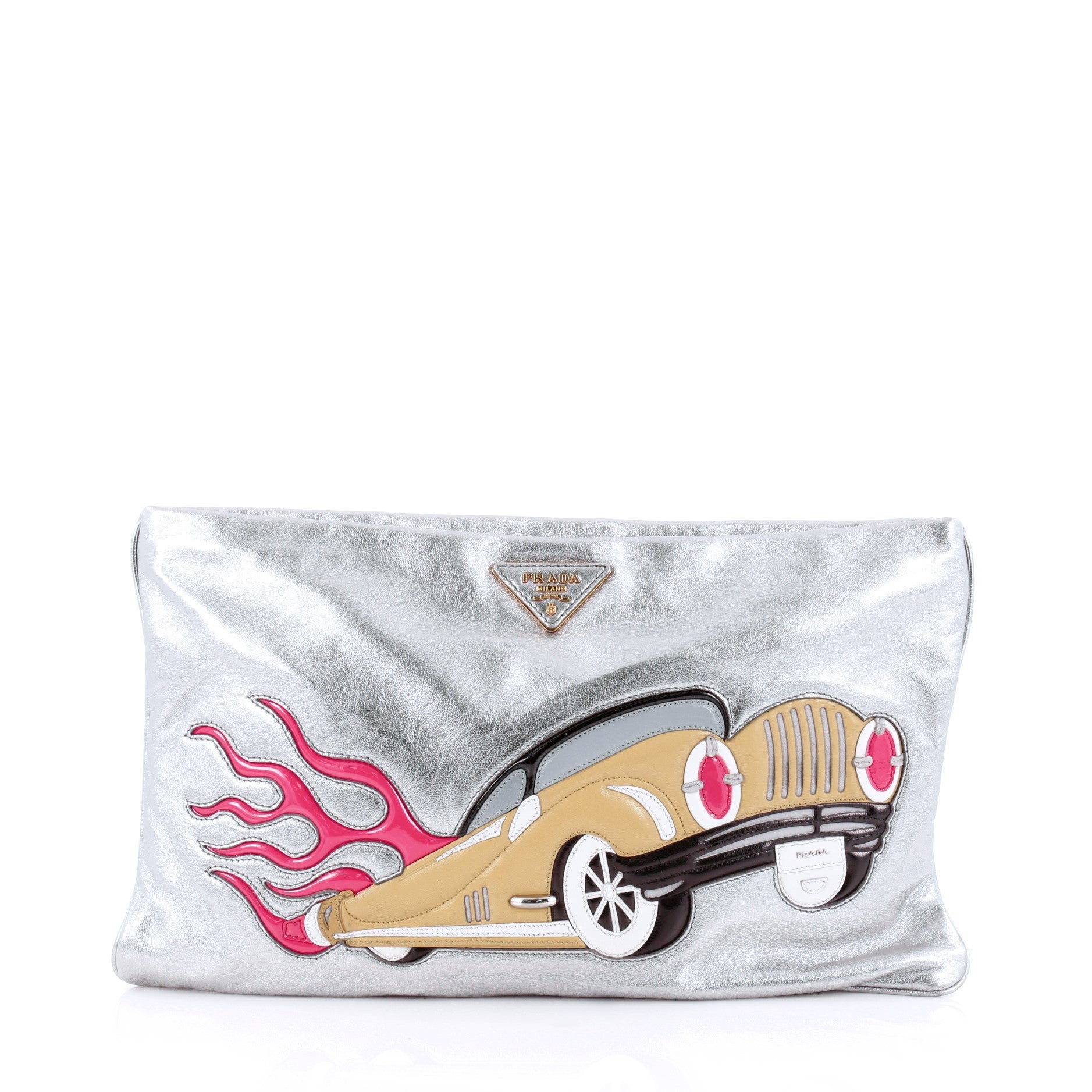 50's Graphic Clutch Nappa Leather