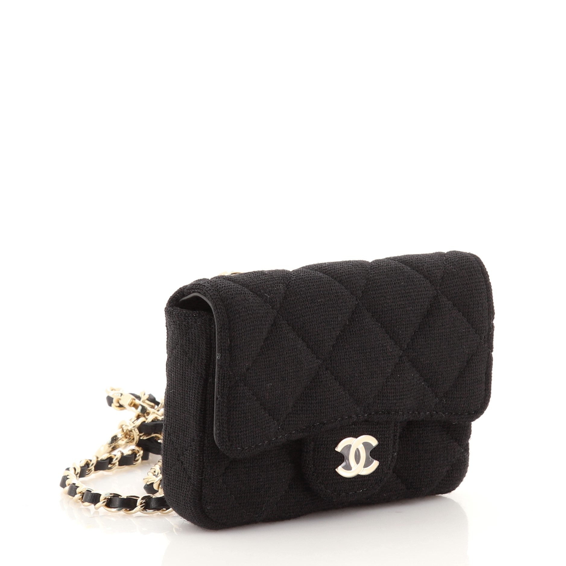 Classic Flap Chain Belt Bag Quilted Jersey Mini