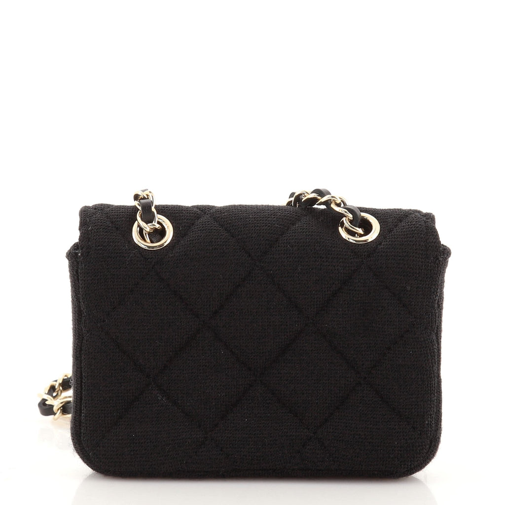 Classic Flap Chain Belt Bag Quilted Jersey Mini