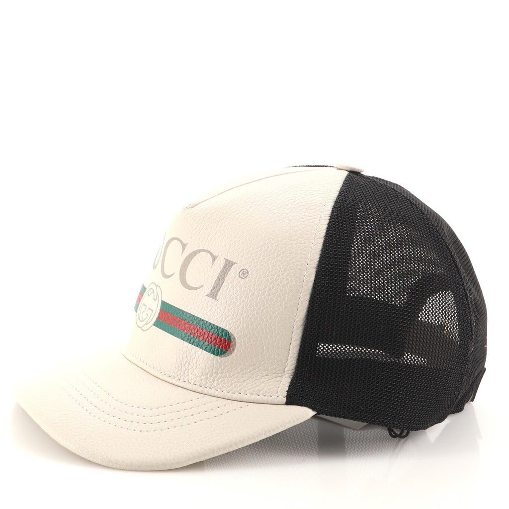 Logo Baseball Cap Printed Leather Large