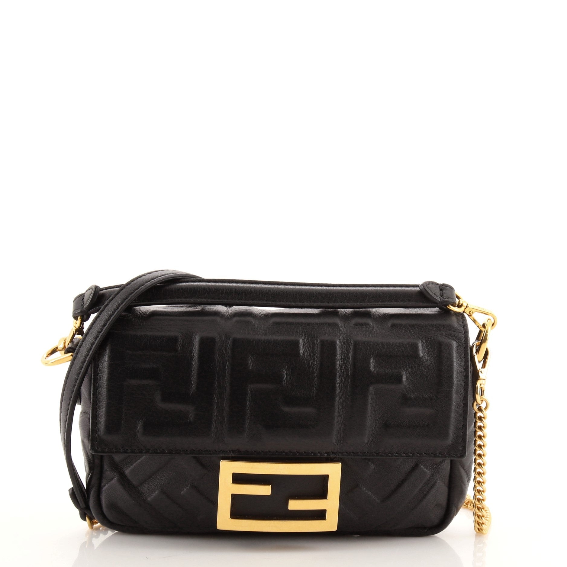 Baguette NM Bag Zucca Embossed Leather Mini