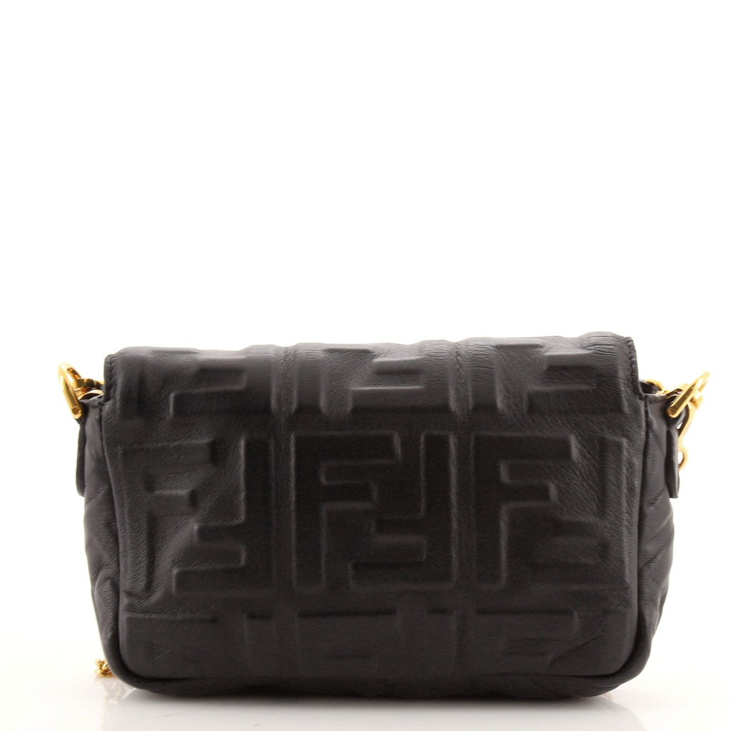 Baguette NM Bag Zucca Embossed Leather Mini