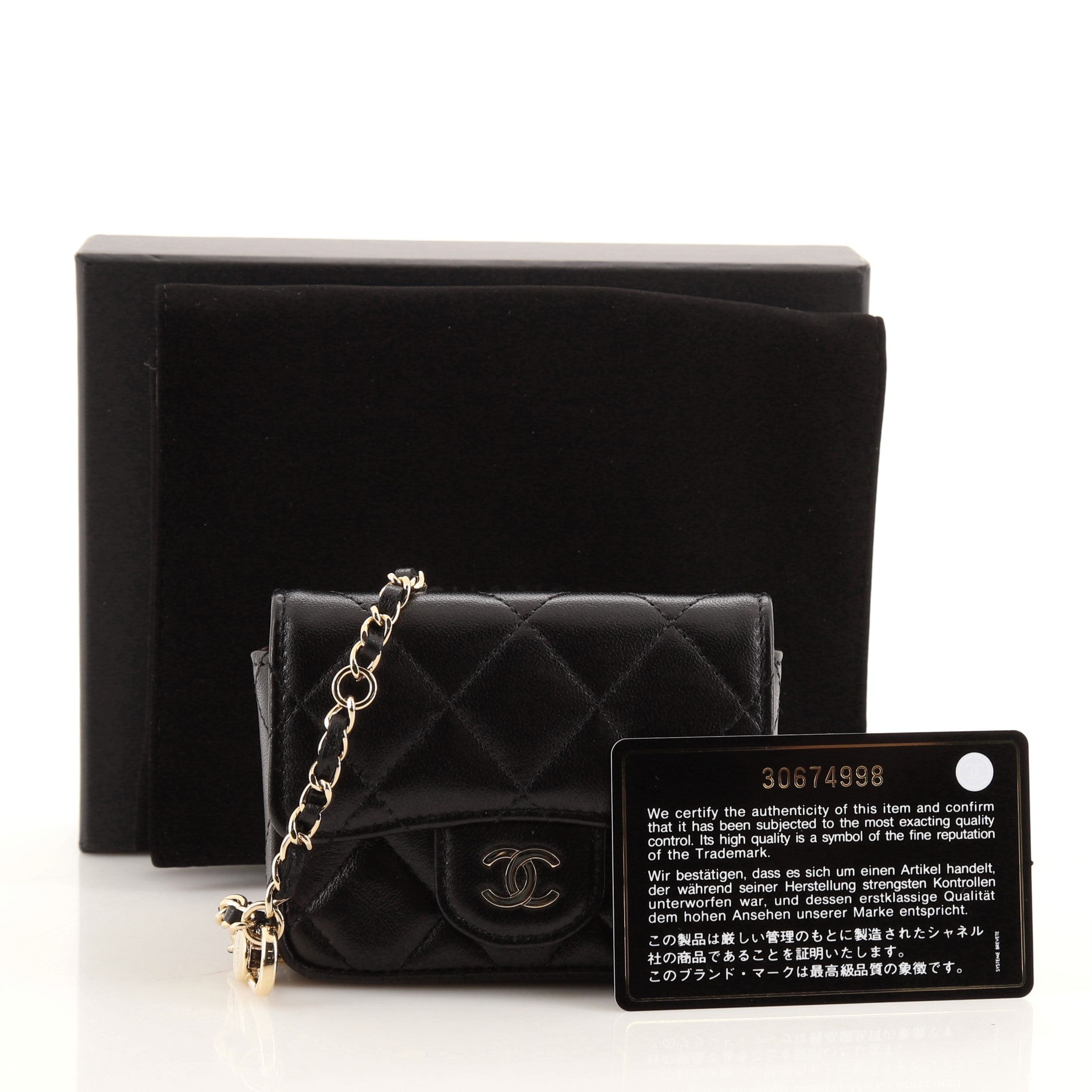 Classic Flap Chain Belt Bag Quilted Lambskin Mini