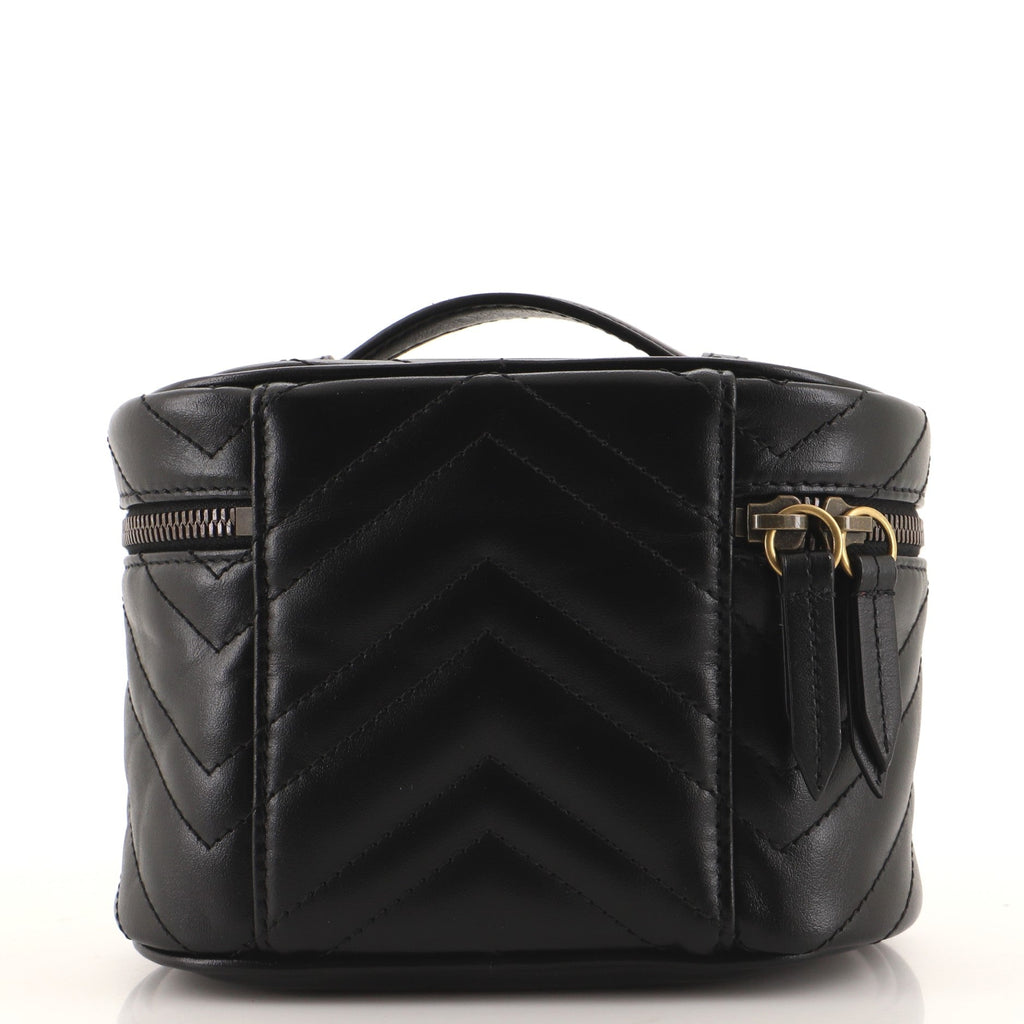 GG Marmont Top Handle Cosmetic Case Matelasse Leather Mini