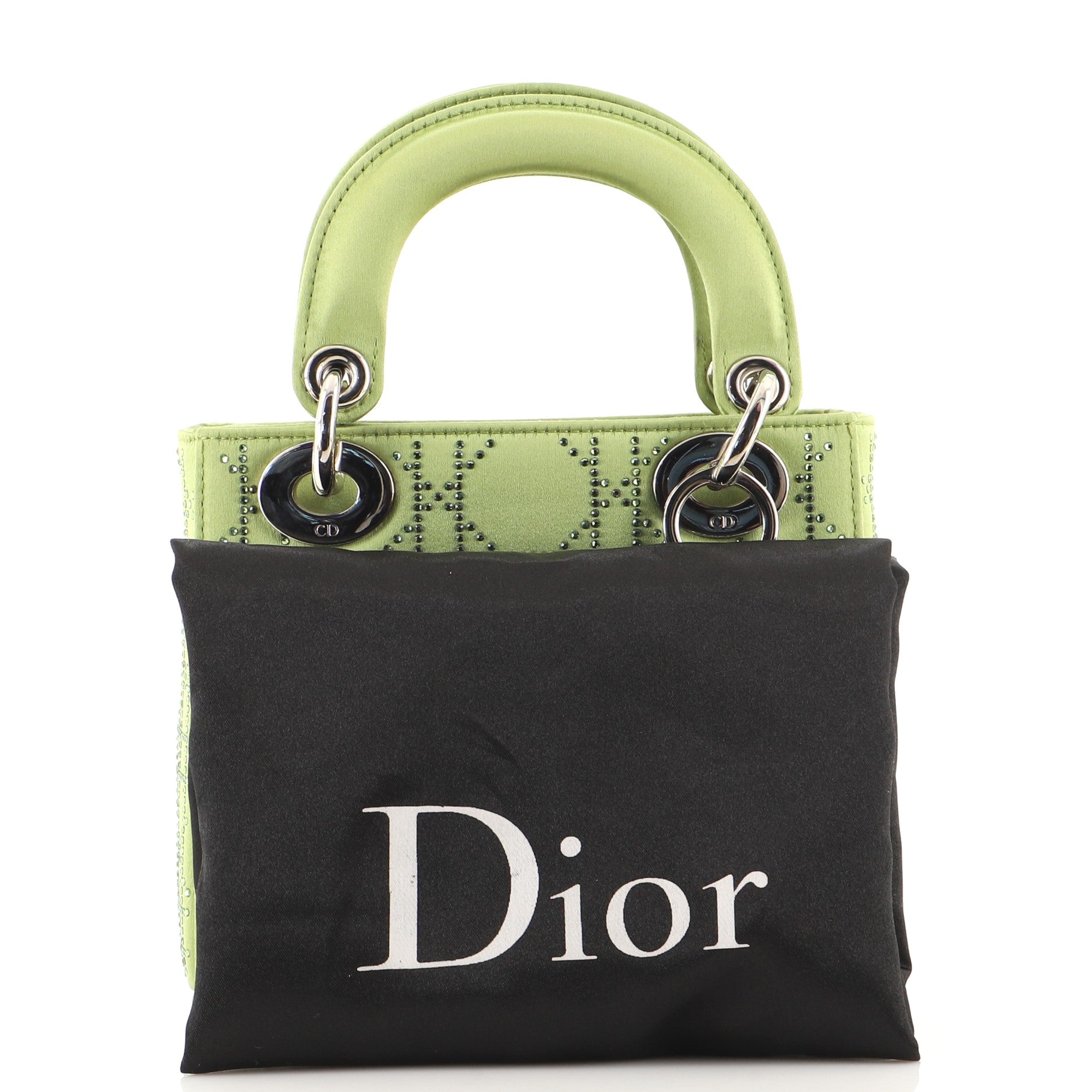 Lady Dior Bag Crystal Studded Cannage Quilt Satin Mini