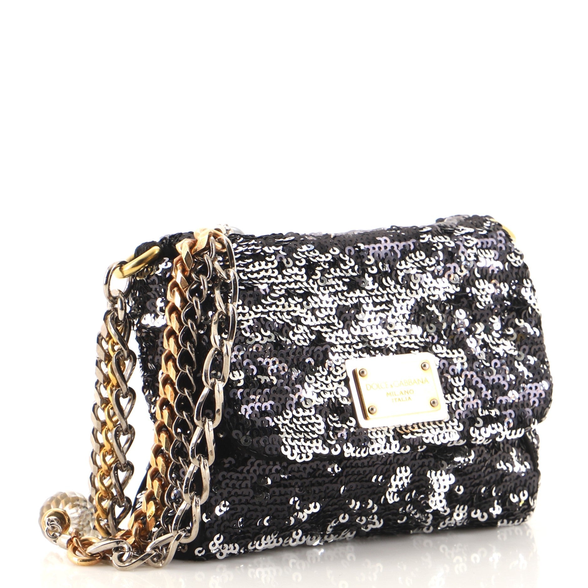 Miss Charles Flap Shoulder Bag Sequins Mini