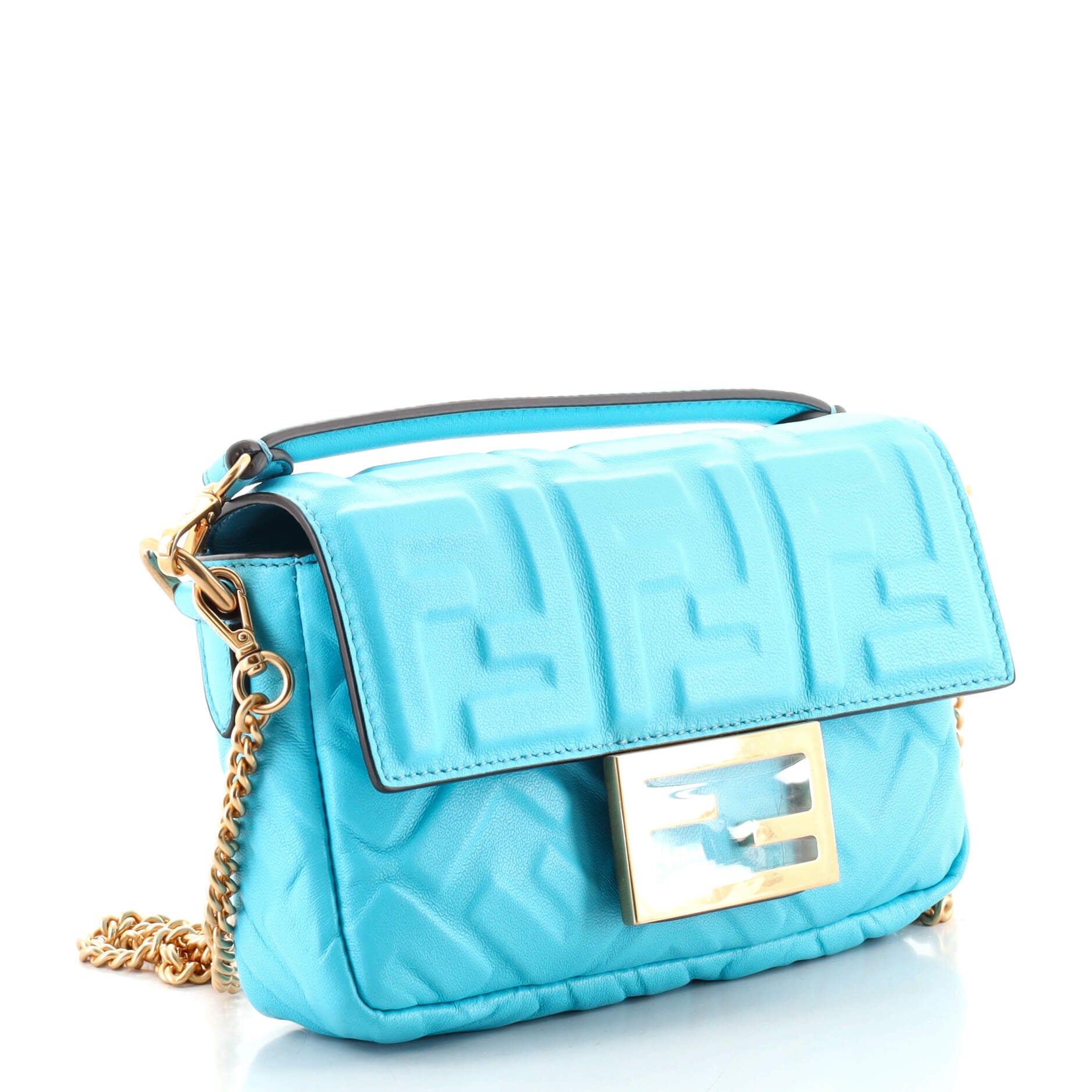 Baguette NM Bag Zucca Embossed Leather Mini