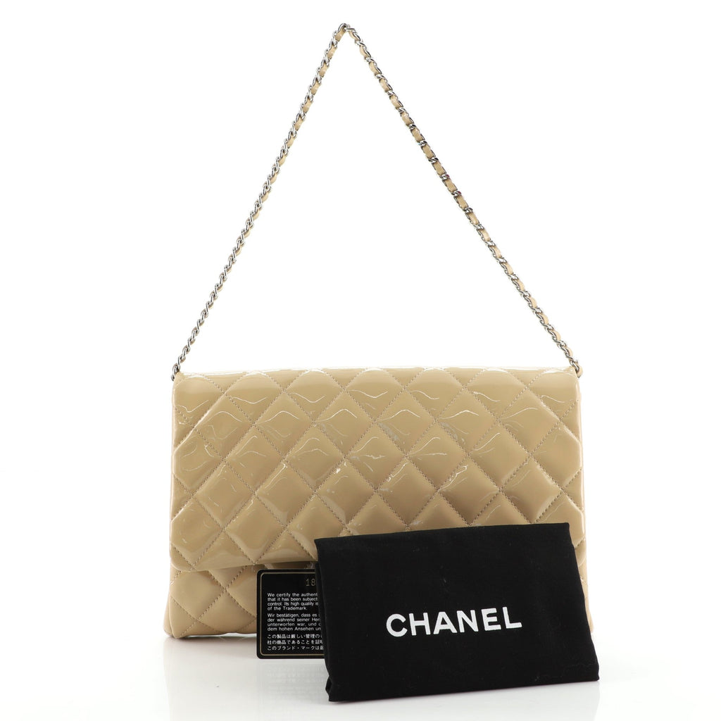 Clutch with Chain Quilted Patent