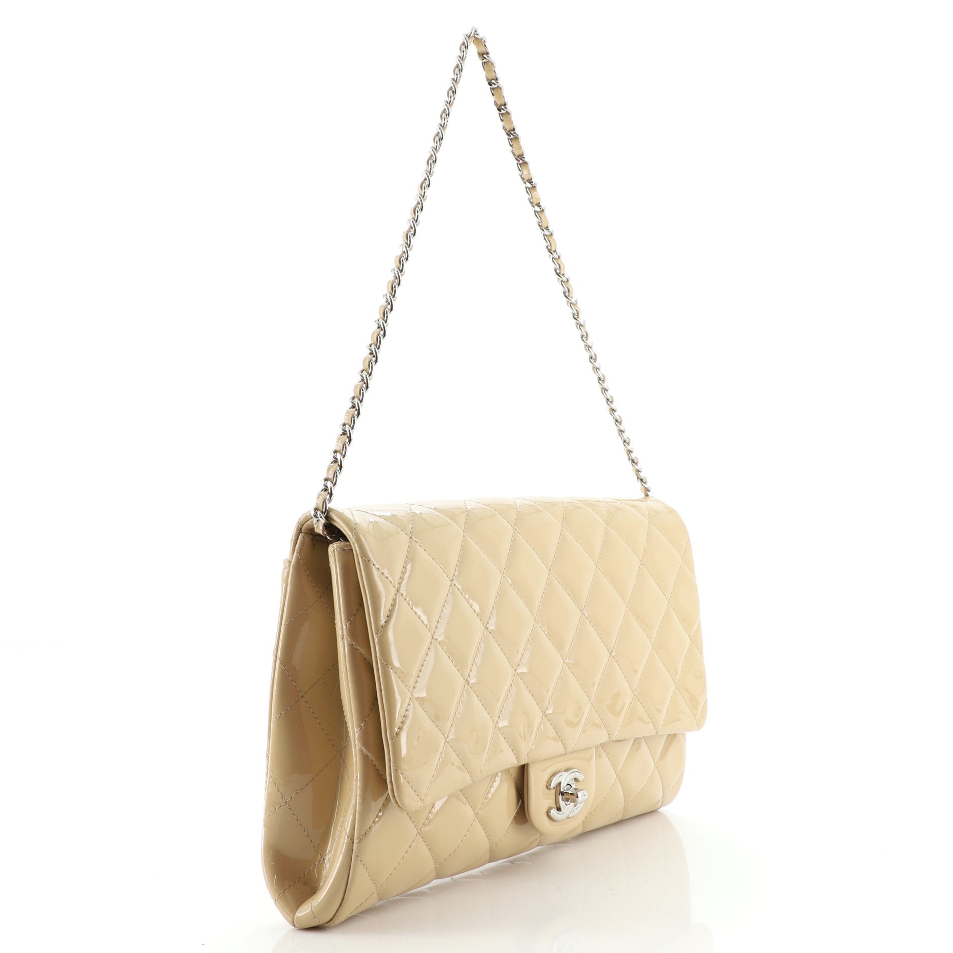 Clutch with Chain Quilted Patent
