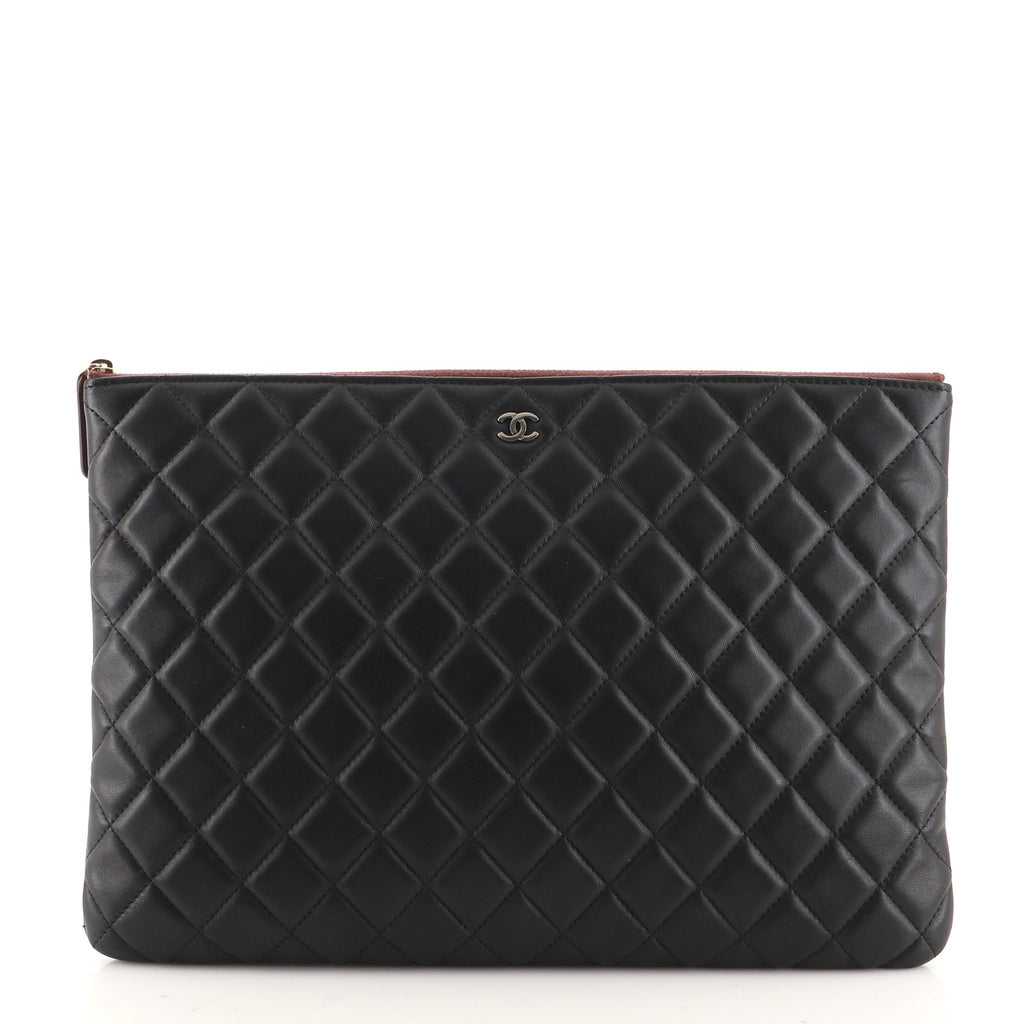 O Case Clutch Quilted Lambskin Large