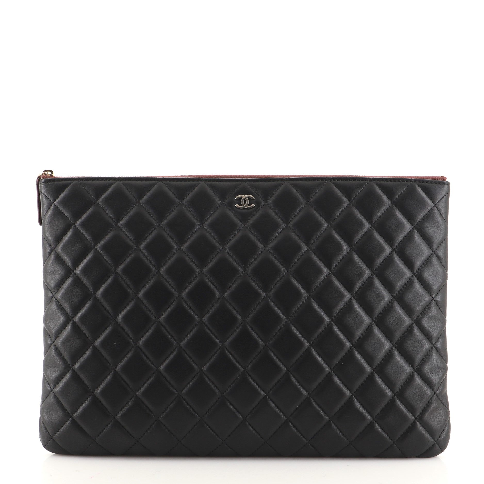 O Case Clutch Quilted Lambskin Large