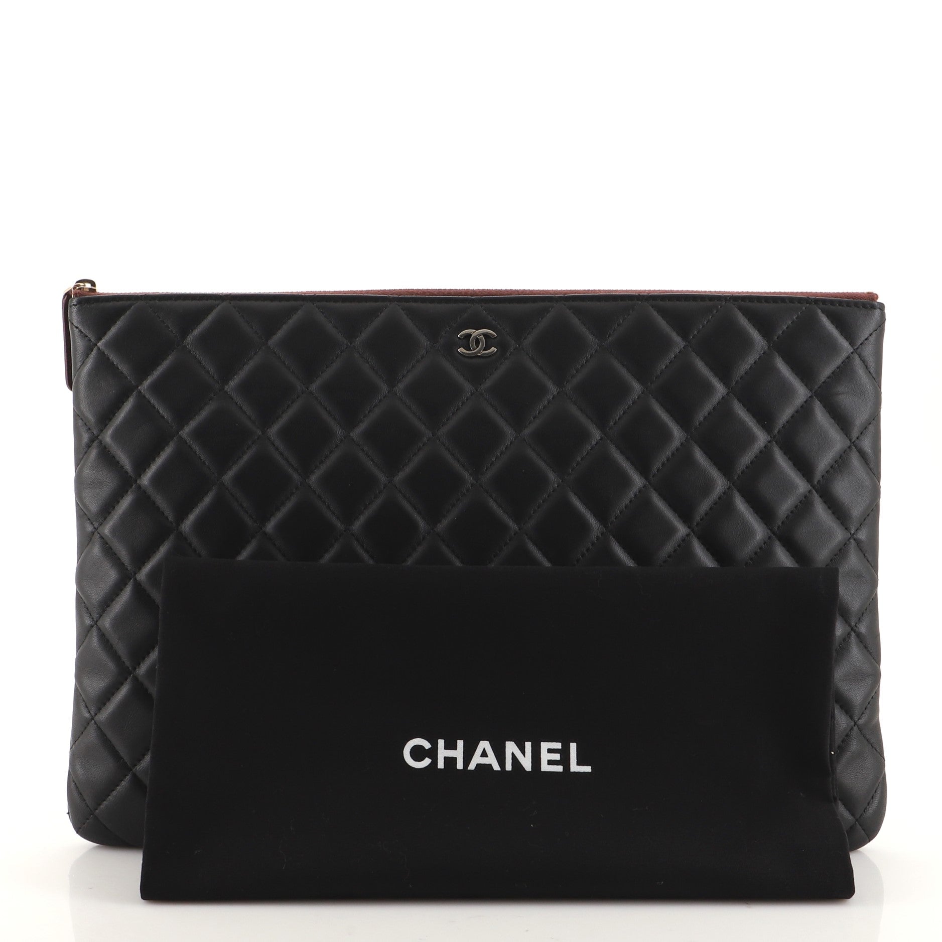 O Case Clutch Quilted Lambskin Large