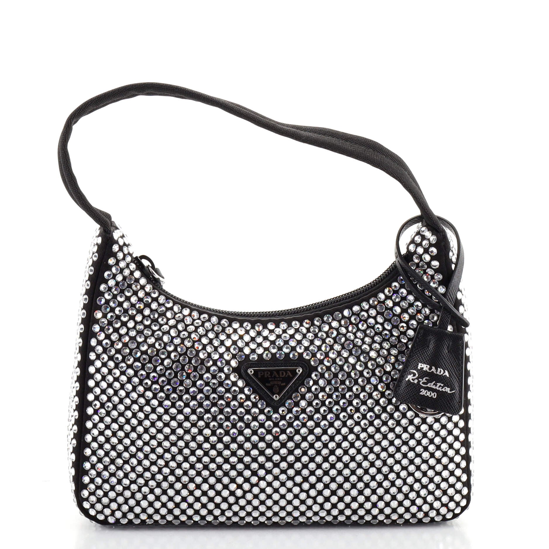 Re-Edition 2000 Hobo Crystal Embellished Satin Mini