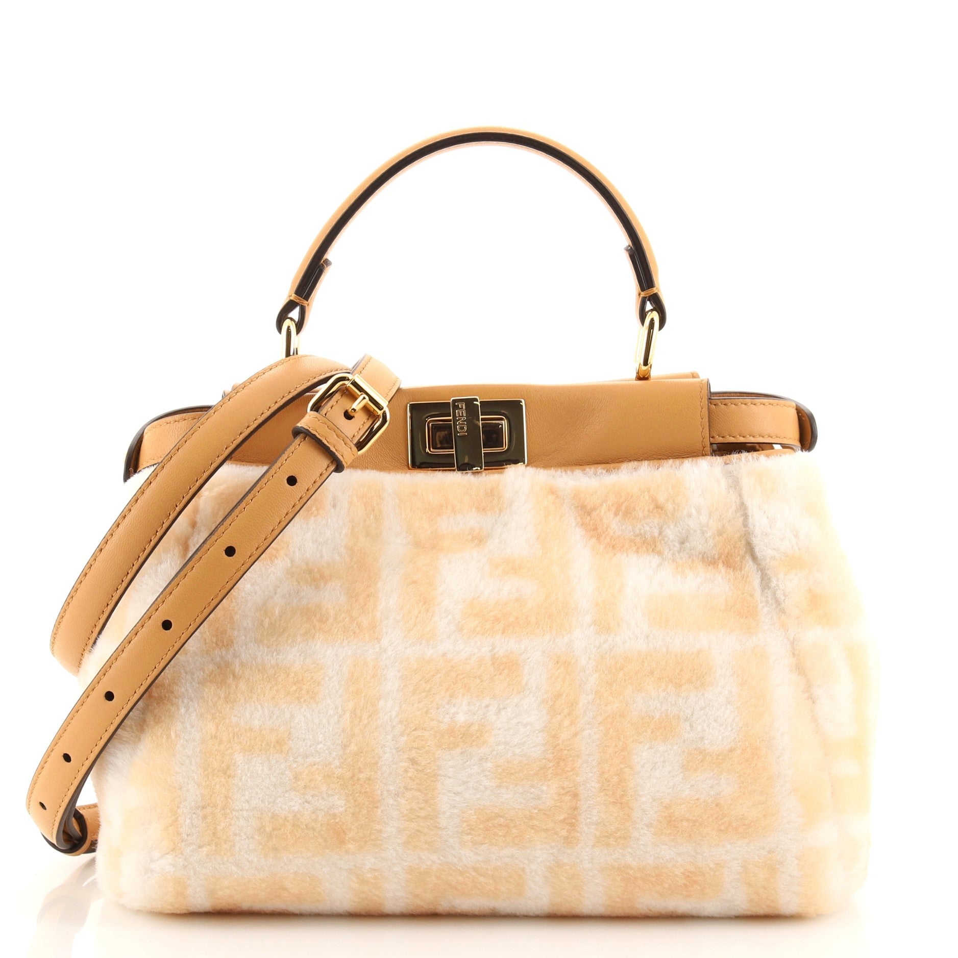 Peekaboo Bag Zucca Shearling Mini