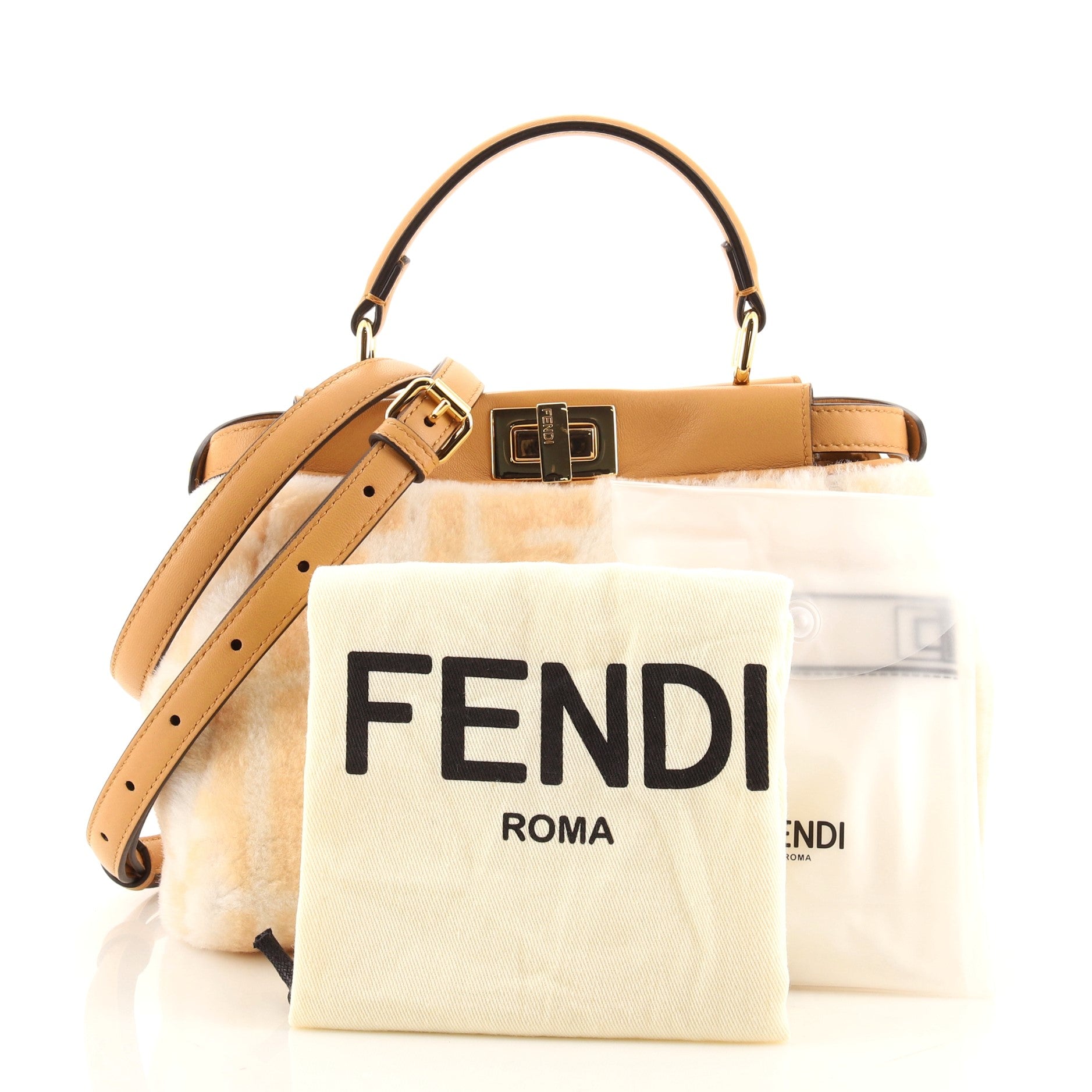Peekaboo Bag Zucca Shearling Mini