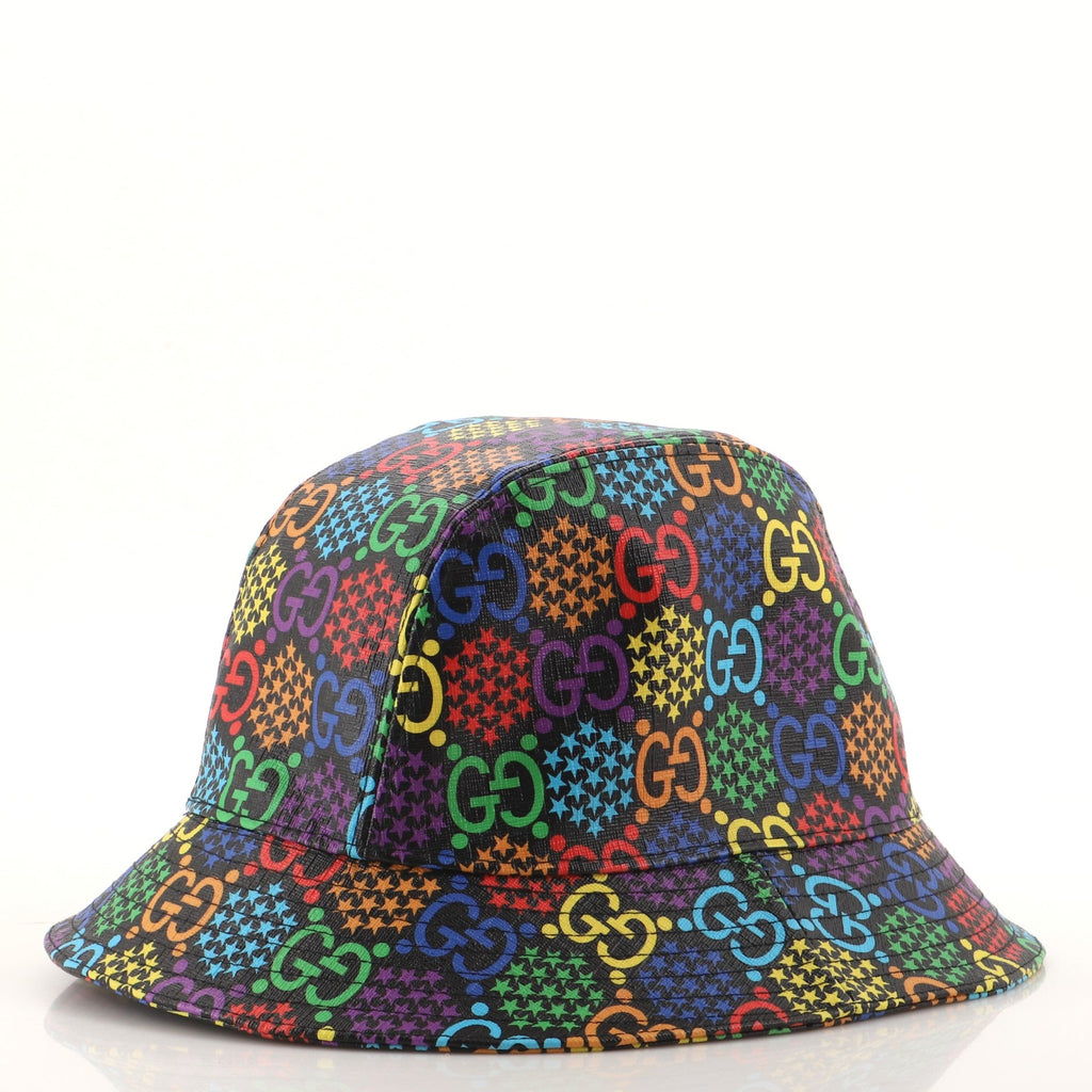 Bucket Hat Psychedelic Print GG Coated Canvas Large