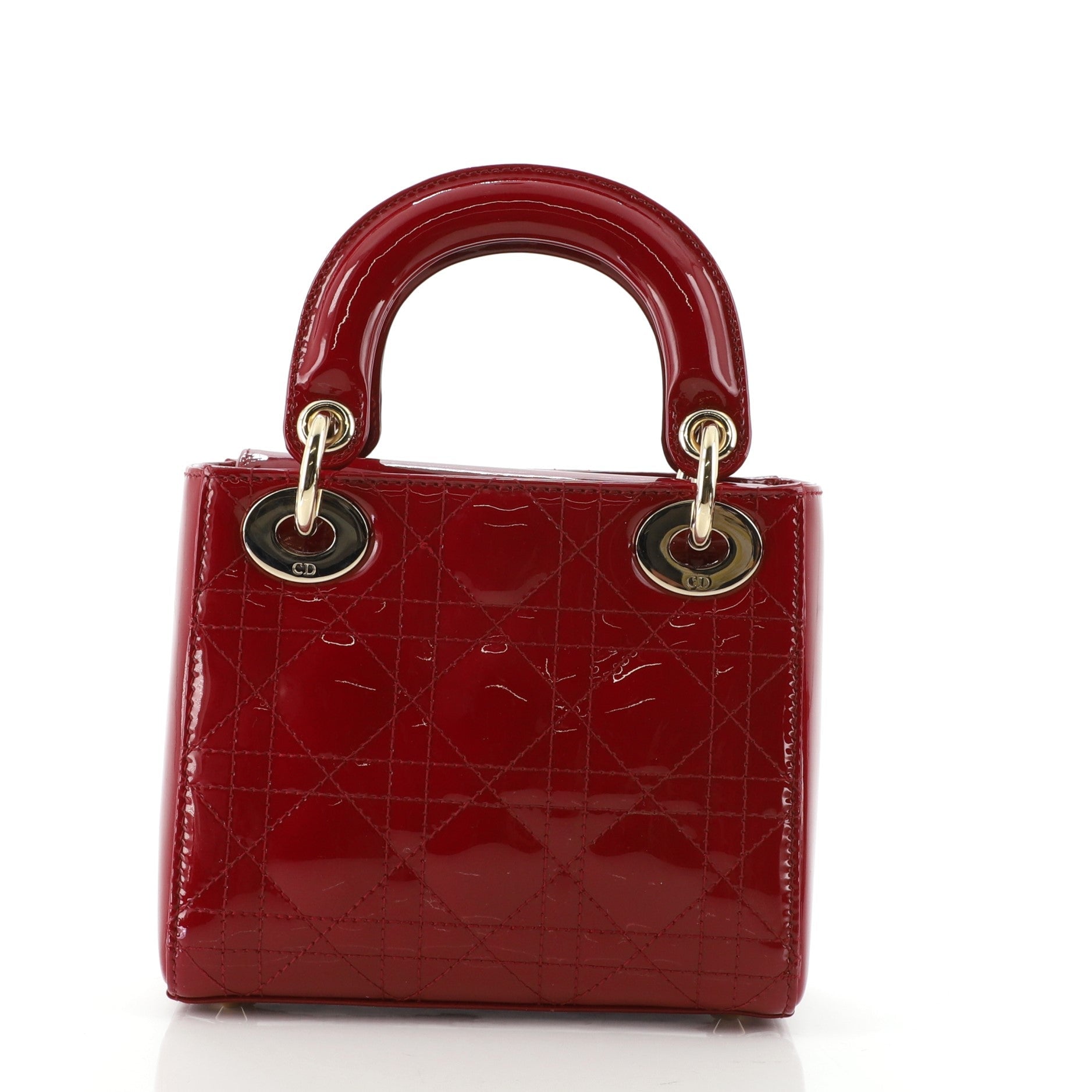 Lady Dior Chain Bag Cannage Quilt Patent Mini