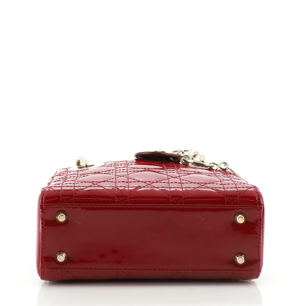 Lady Dior Chain Bag Cannage Quilt Patent Mini
