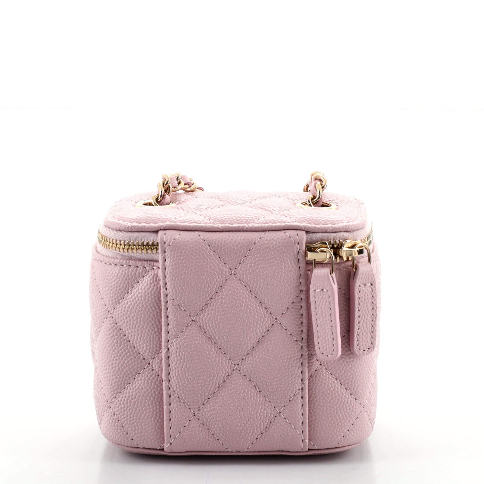 Classic Vanity Case with Chain Quilted Caviar Mini