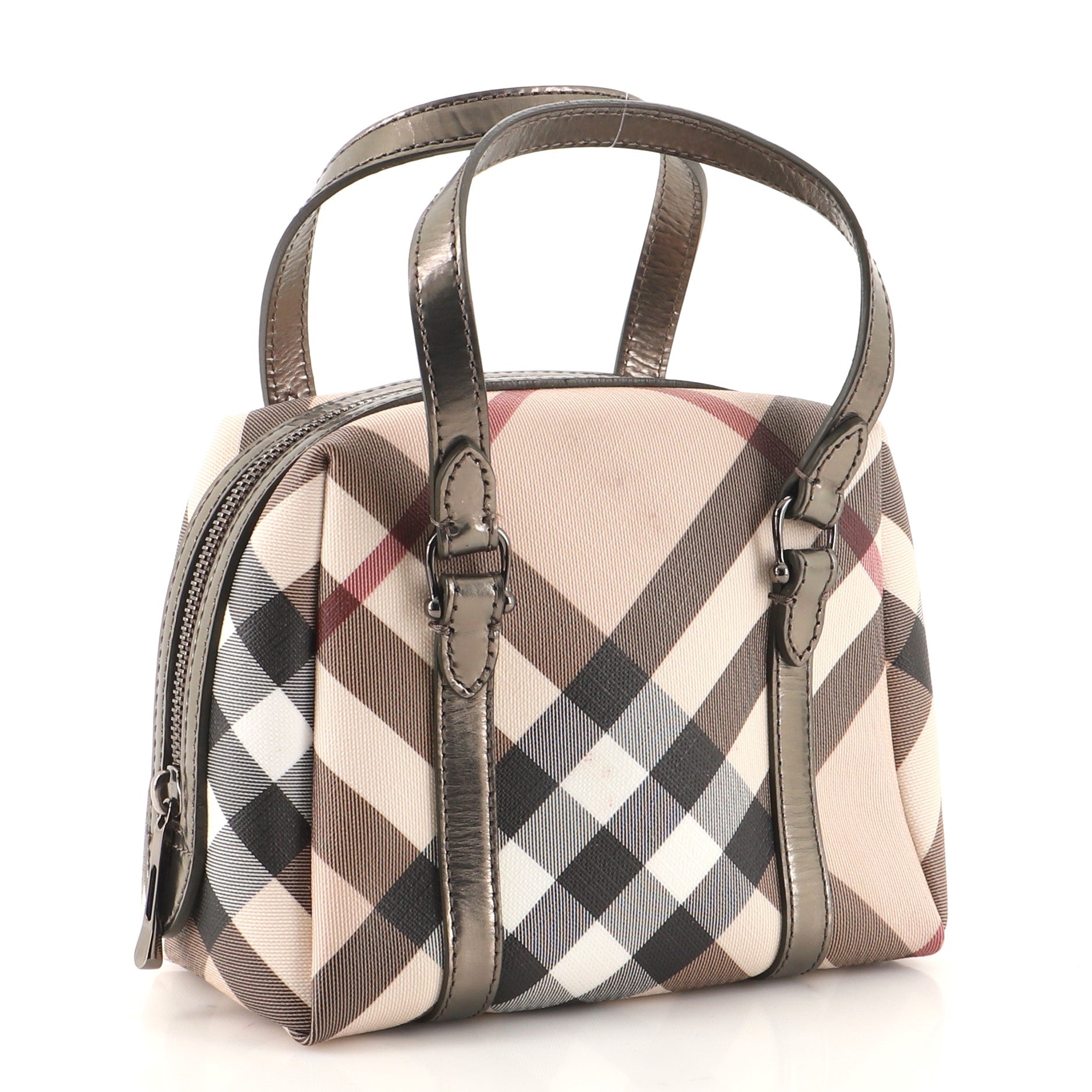 Boston Bag Nova Check Canvas Mini