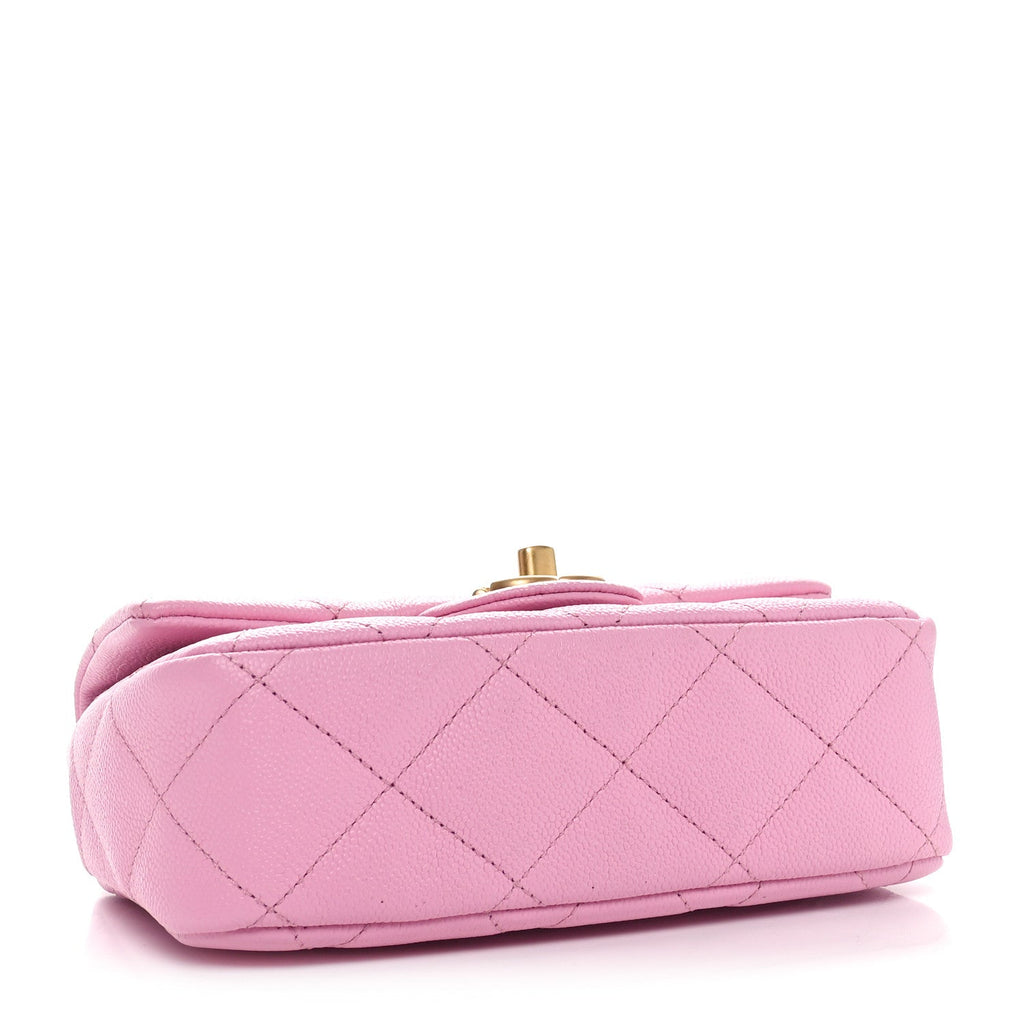Caviar Quilted Mini Sweetheart Flap Lilac