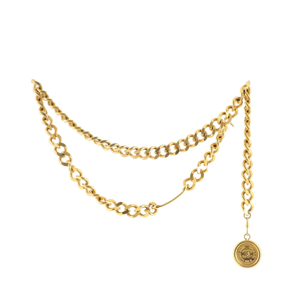 Vintage Medallion Chain Belt Metal 90