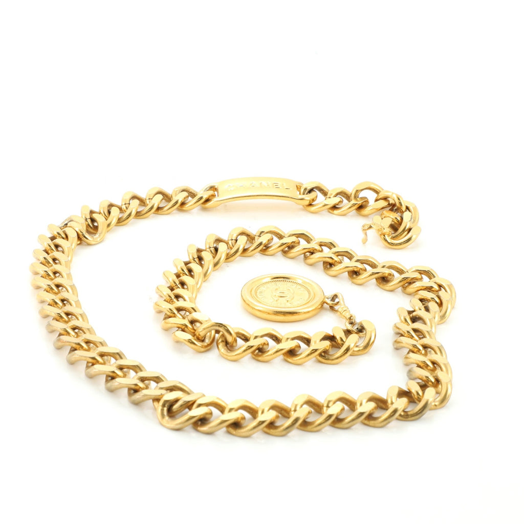Vintage Medallion Chain Belt Metal 90