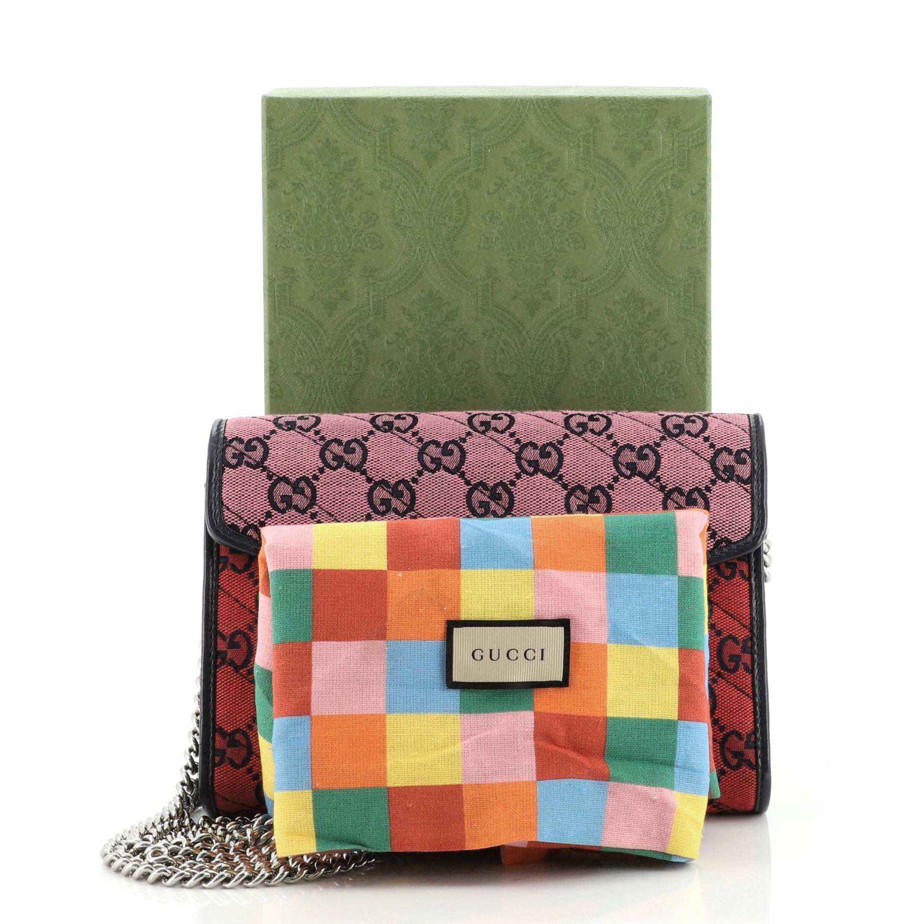 GG Marmont Chain Wallet Diagonal Quilted GG Canvas Mini