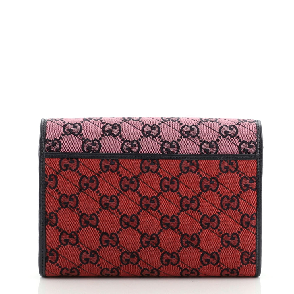 GG Marmont Chain Wallet Diagonal Quilted GG Canvas Mini