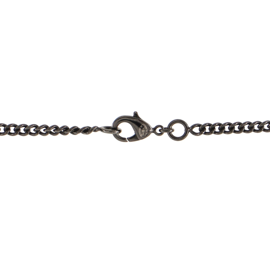 CC Pendant Necklace Ruthenium with Crystals