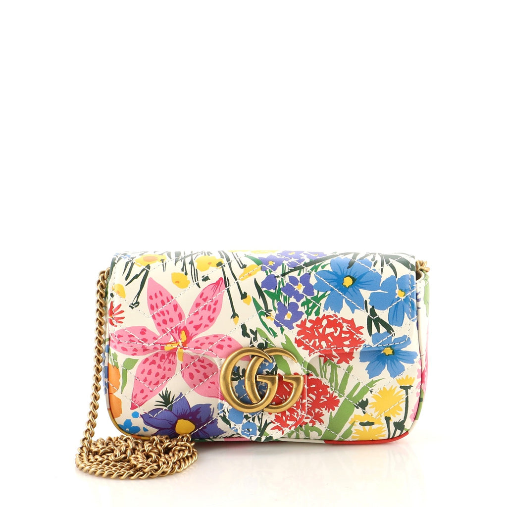 Gucci x Ken Scott GG Marmont Flap Bag Printed Leather Super Mini