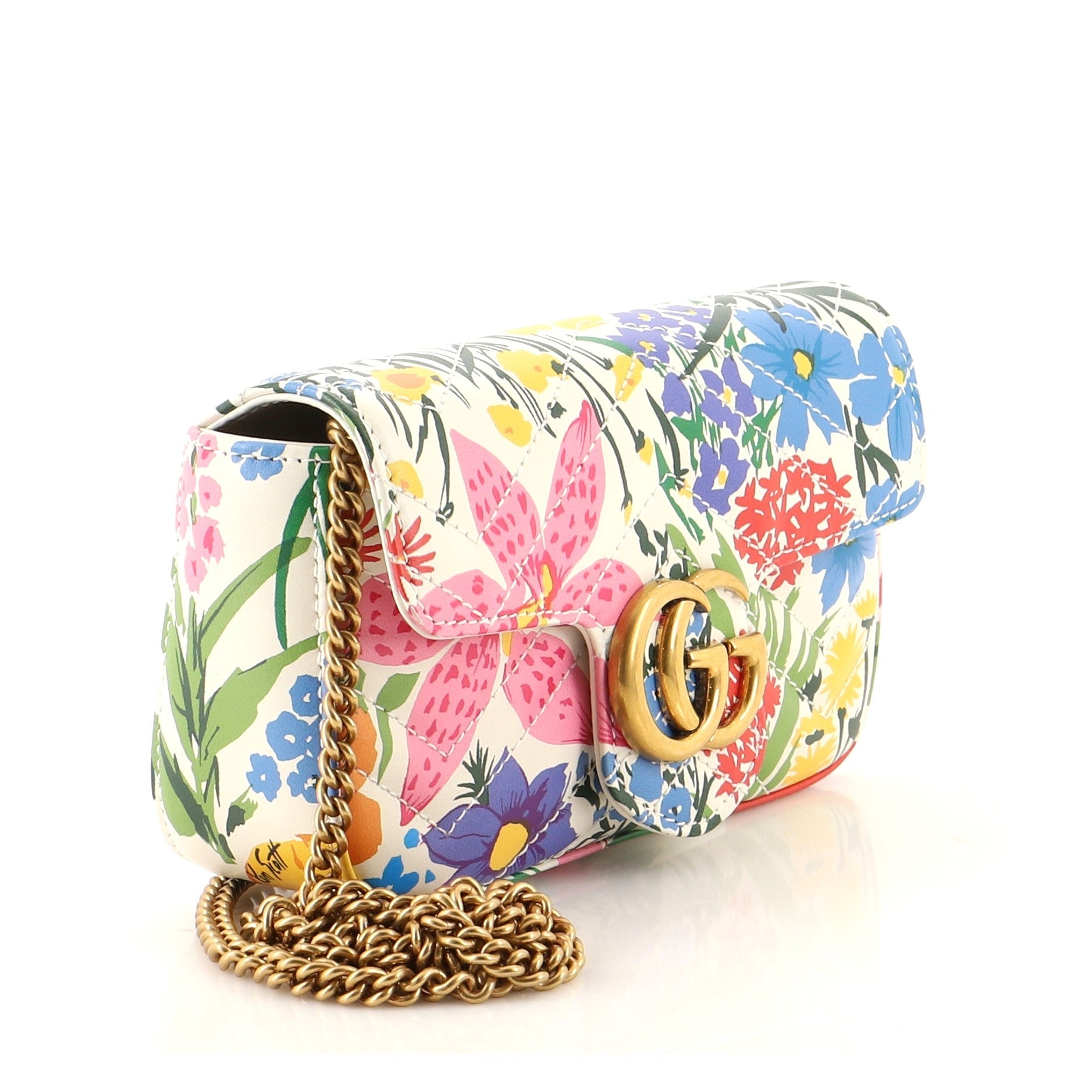 Gucci x Ken Scott GG Marmont Flap Bag Printed Leather Super Mini